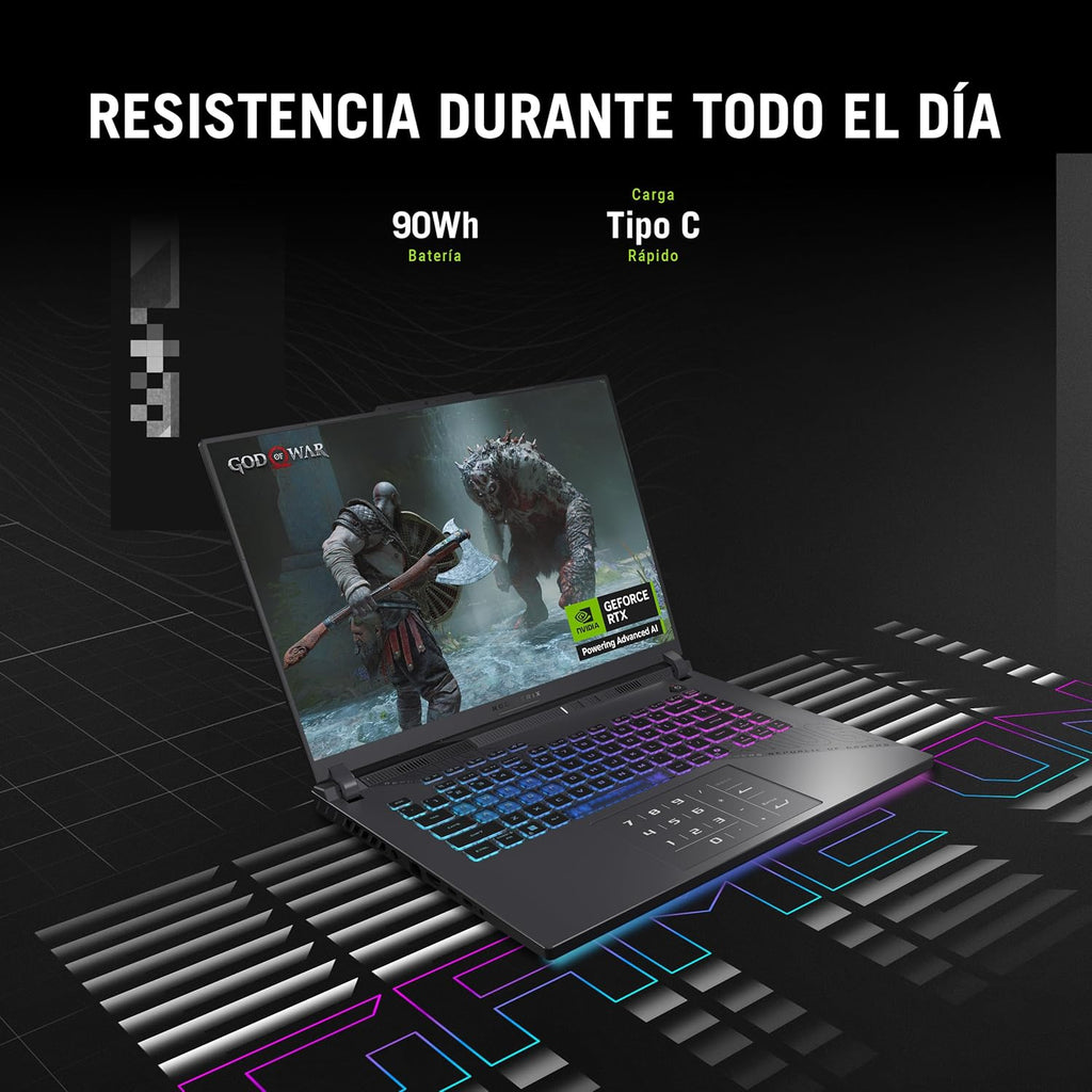 ASUS ROG Strix G16, 2025, NVIDIA GE Force RTX 5070/Ryzen 9 - 9955HX/16GB RAM/1 TB SSD/Teclado en español/Garantia con la Marca en Mexico - KICK SHOP