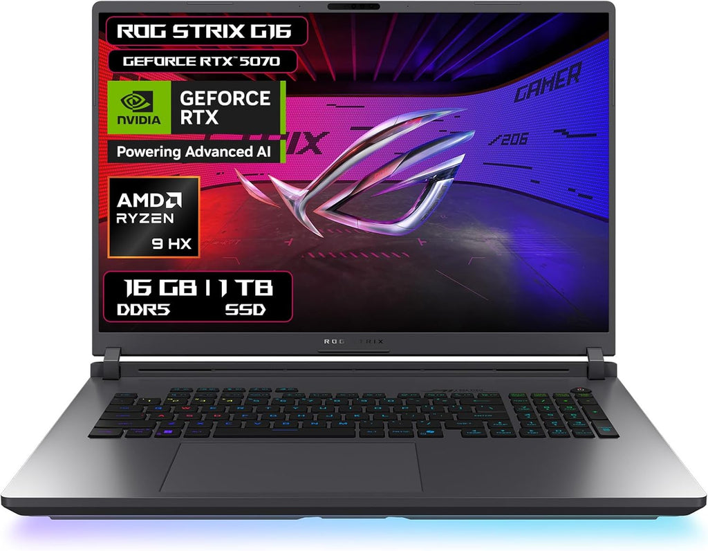 ASUS ROG Strix G16, 2025, NVIDIA GE Force RTX 5070/Ryzen 9 - 9955HX/16GB RAM/1 TB SSD/Teclado en español/Garantia con la Marca en Mexico - KICK SHOP