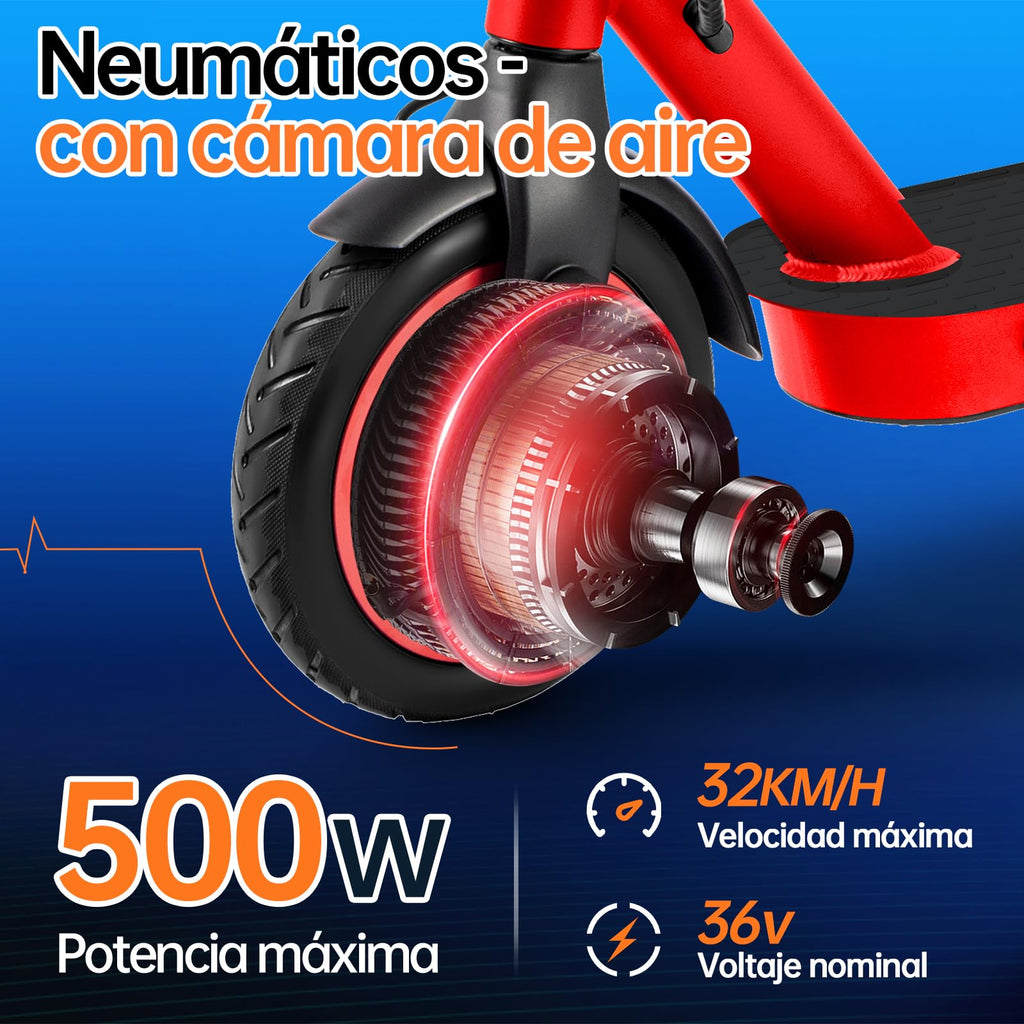 HONEYWHALE M2 Pro Scooter Eléctrico Plegable para Adultos, Motor de 500 W de Potencia Máxima, 22km con una Carga Completa, Velocidad Máxima 32km/h, Patin Eléctrico con App Control Bluetooth - KICK SHOP