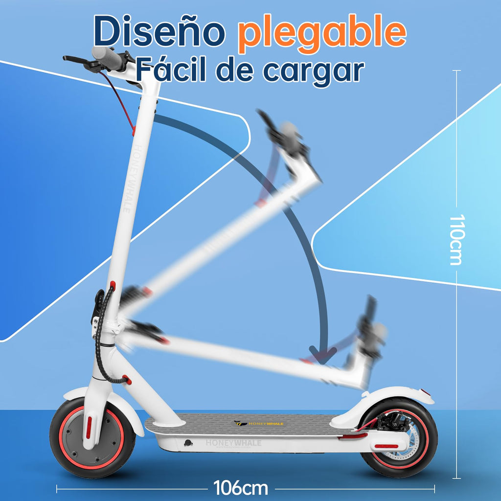 HONEYWHALE M2 Pro Scooter Eléctrico Plegable para Adultos, Motor de 500 W de Potencia Máxima, 22km con una Carga Completa, Velocidad Máxima 32km/h, Patin Eléctrico con App Control Bluetooth - KICK SHOP