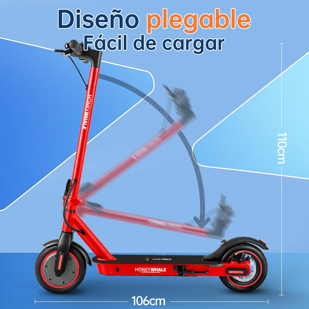 HONEYWHALE M2 Pro Scooter Eléctrico Plegable para Adultos, Motor de 500 W de Potencia Máxima, 22km con una Carga Completa, Velocidad Máxima 32km/h, Patin Eléctrico con App Control Bluetooth - KICK SHOP