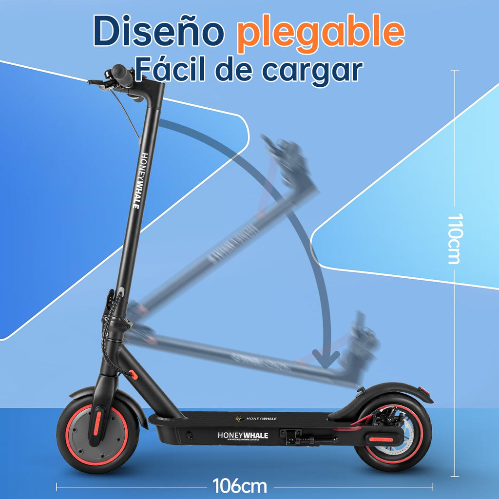 HONEYWHALE M2 Pro Scooter Eléctrico Plegable para Adultos, Motor de 500 W de Potencia Máxima, 22km con una Carga Completa, Velocidad Máxima 32km/h, Patin Eléctrico con App Control Bluetooth - KICK SHOP