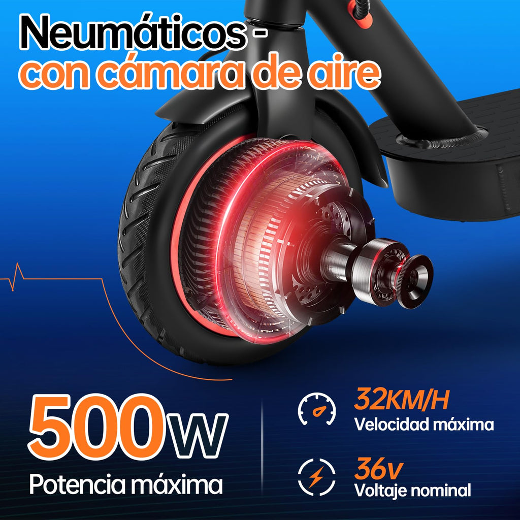 HONEYWHALE M2 Pro Scooter Eléctrico Plegable para Adultos, Motor de 500 W de Potencia Máxima, 22km con una Carga Completa, Velocidad Máxima 32km/h, Patin Eléctrico con App Control Bluetooth - KICK SHOP