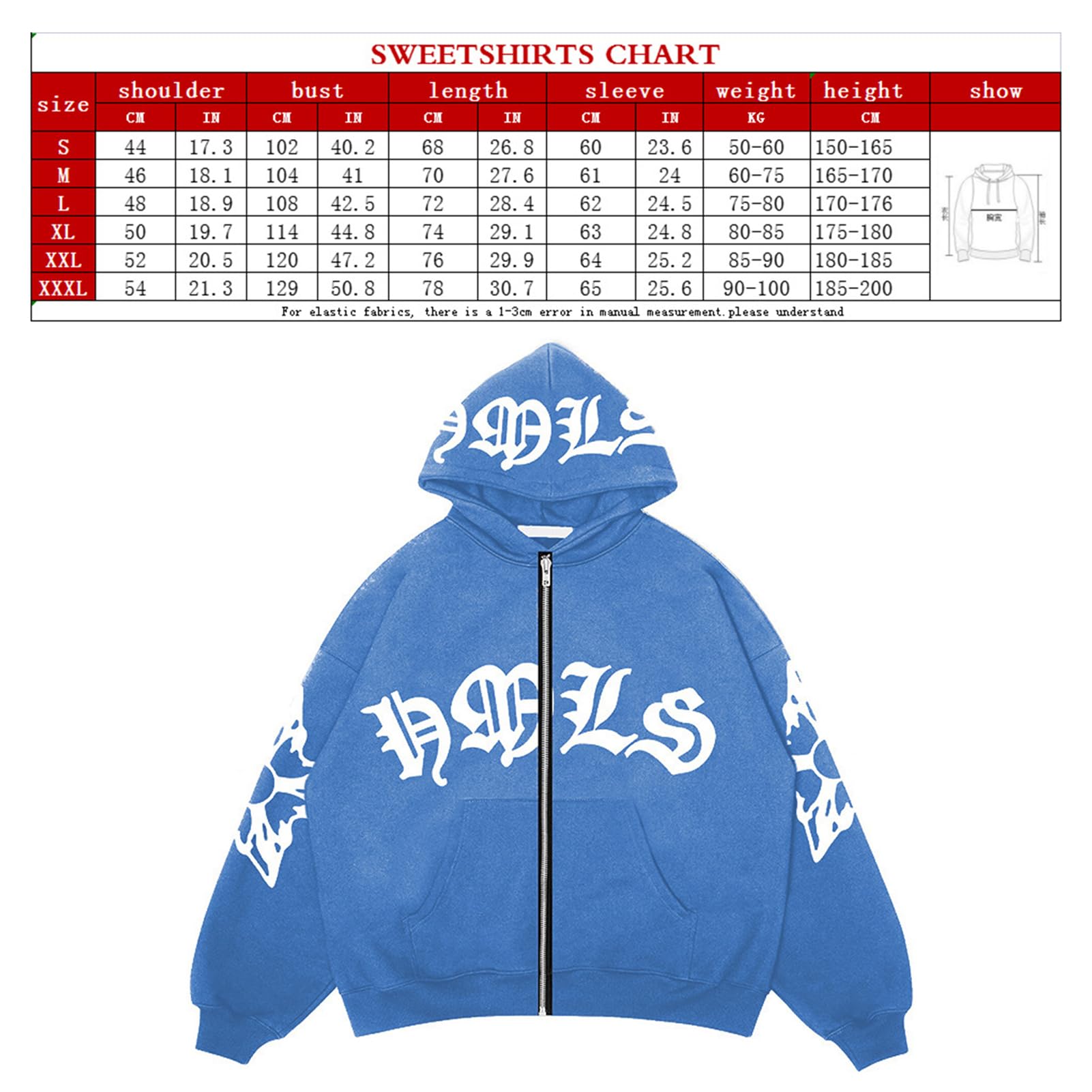 PUCHEN Sudadera Punk Suelta - Sudadera de Manga Larga con Cremallera - Exquisita Sudadera con Capucha Flexible y Holgada en Estilo Y2K, Regalo de cumpleaños para Hombres y Mujeres - KICK SHOP