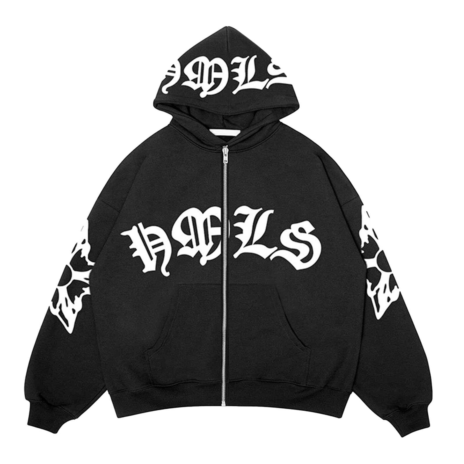 PUCHEN Sudadera Punk Suelta - Sudadera de Manga Larga con Cremallera - Exquisita Sudadera con Capucha Flexible y Holgada en Estilo Y2K, Regalo de cumpleaños para Hombres y Mujeres - KICK SHOP